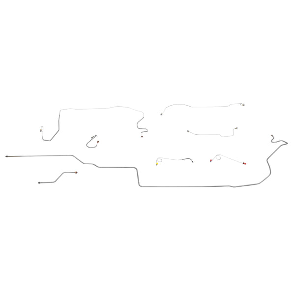 1968-69 Dodge A-Body Dart 2pc F to R, 8 3/4 Rear Manual Disc Brake Line Kit, OE Steel