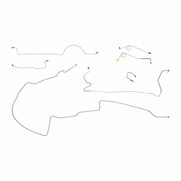 1972 Dodge Dart/GT 111" WB Complete Manual Drum Brake Line Kit 8-1/4 Axle 7pc OE Steel