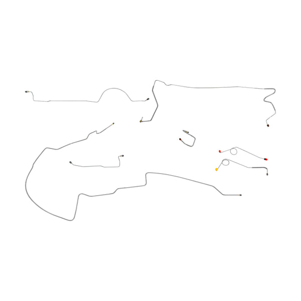 1973 Dodge A-Body Dart/GT w/8 1/4" Rear Axle Manual Drum Brake Line Kit 7pc, OE Steel