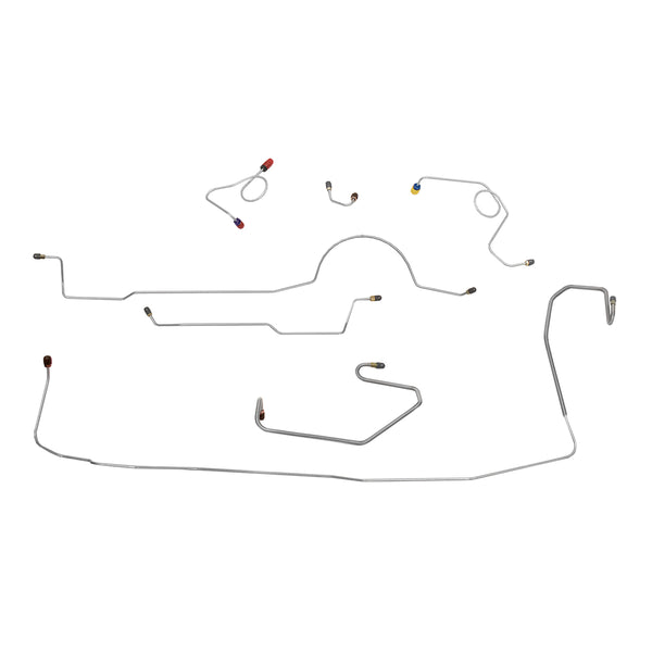 1970 Dodge Challenger Manual Drum Brake Line Kit 7pc, OE Steel