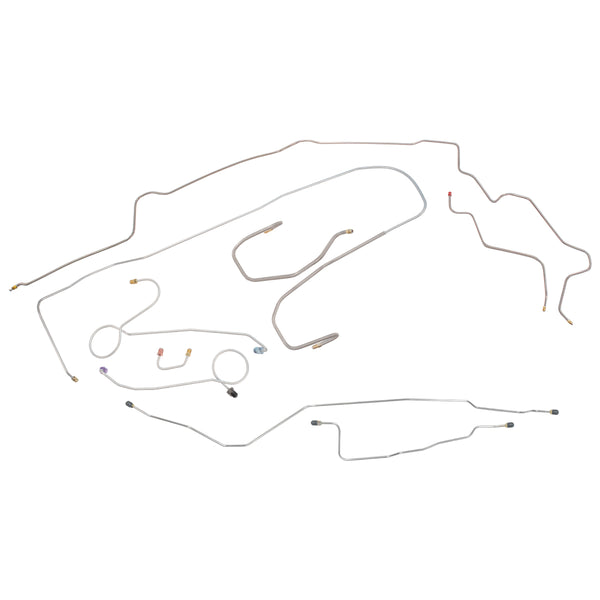 1970 Dodge Challenger Complete Power Disc Brake Line Kit 9pc (2pc Front to Rear) Hemi Engine OE Steel