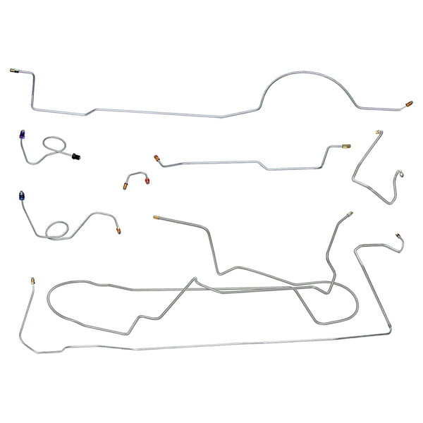 1973 Dodge Challenger Standard Drum Brake Line Kit 7pc, OE Steel