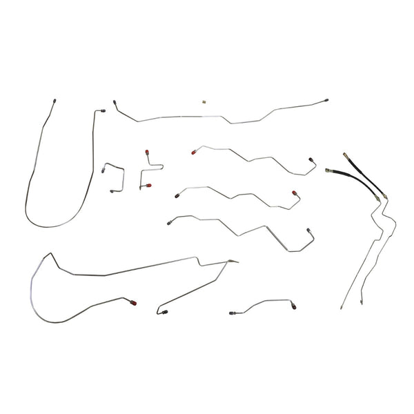 2002-03 Dodge Durango V6 4WD Four-Wheel Disc ABS Complete Brake Line Kit 10pc, OE Steel