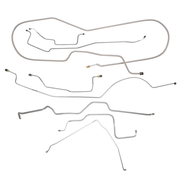 1978 Dodge Ramcharger 4WD Power Disc Brake Line Kit 8pc, OE Steel