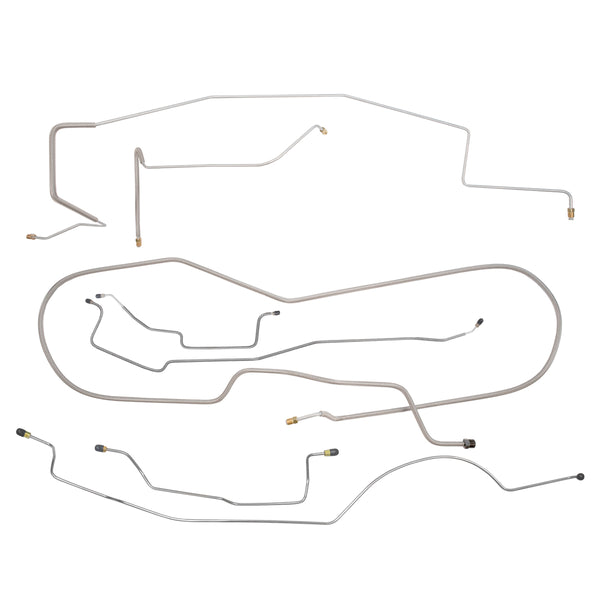 1978 Dodge Ramcharger 2WD Power Disc Brake Line Kit 7pc, OE Steel
