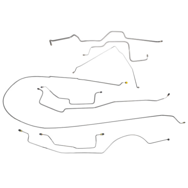 1979 Dodge Truck 4wd Power Disc Brake Line Kit 8pc, Longbed, OE Steel