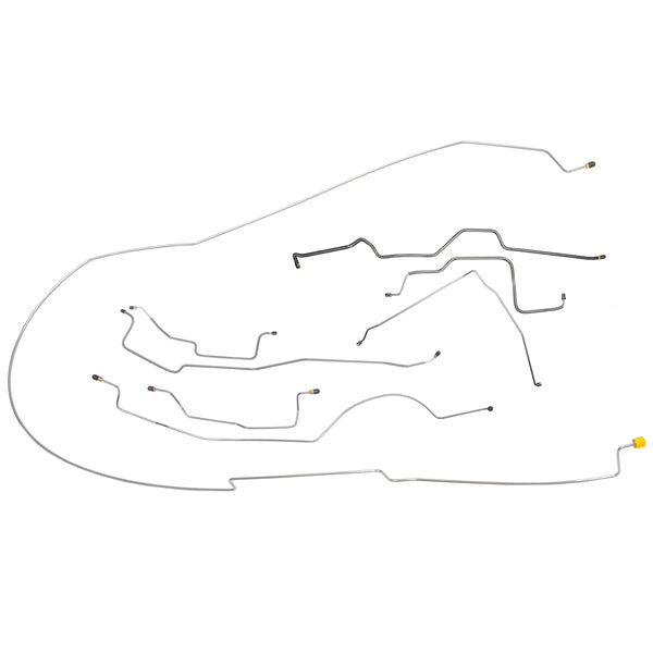 1979 Dodge Truck 4wd Power Disc Brake Line Kit 8pc, Shortbed, OE Steel