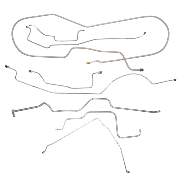 1978-79 Dodge Ram Charger 4wd Complete Power Disc Brake Line Kit 8pc, OE Steel