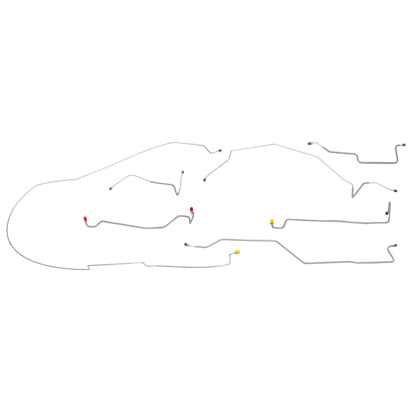 1978-79 Dodge Truck 2WD Std. Cab Shortbed Power Disc Brake Line Kit 7pc, OE Steel