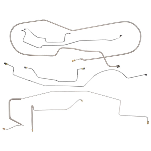 1978-79 Dodge Ram Charger 2wd Power Disc Brake Line Kit 7pc, OE Steel