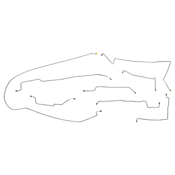 1980-89 Dodge Truck 4WD 1/2-Ton Std. Cab Longbed Power Disc Brake Line Kit 8pc, OE Steel