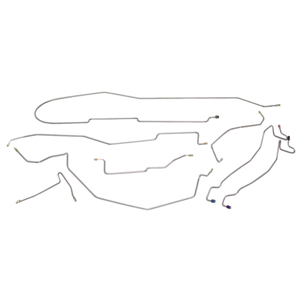 1980-89 Dodge Truck 4WD 1/2-Ton Std. Cab Shortbed Power Disc Brake Line Kit 8pc, OE Steel
