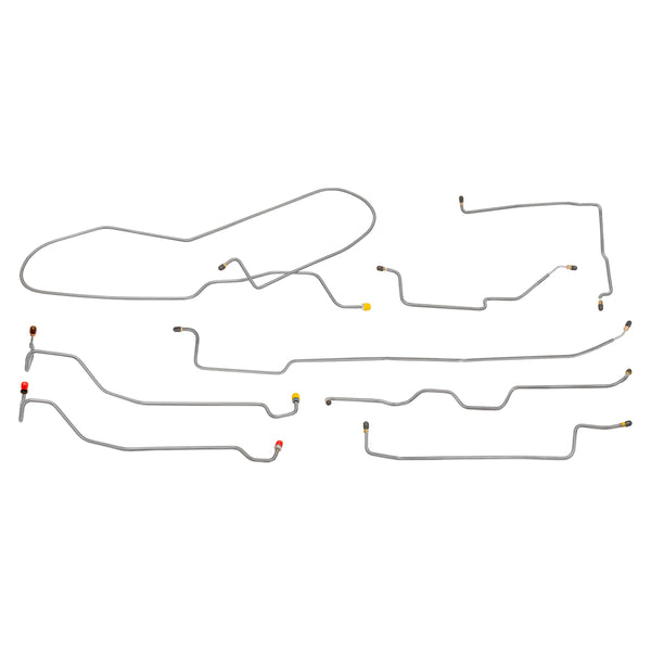 1980-89 Dodge Ramcharger 4WD Power Disc Brake Line Kit 8pc, OE Steel