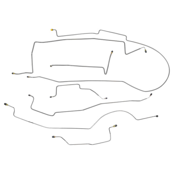 1980-89 Dodge Truck 2WD 1/2-Ton Std. Cab Shortbed Power Disc Brake Line Kit 7pc, OE Steel