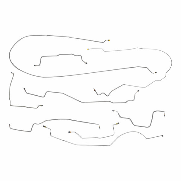 1985-89 Dodge Truck 4WD 1-Ton Std. Cab Longbed Power Disc Brake Line Kit 8pc, OE Steel