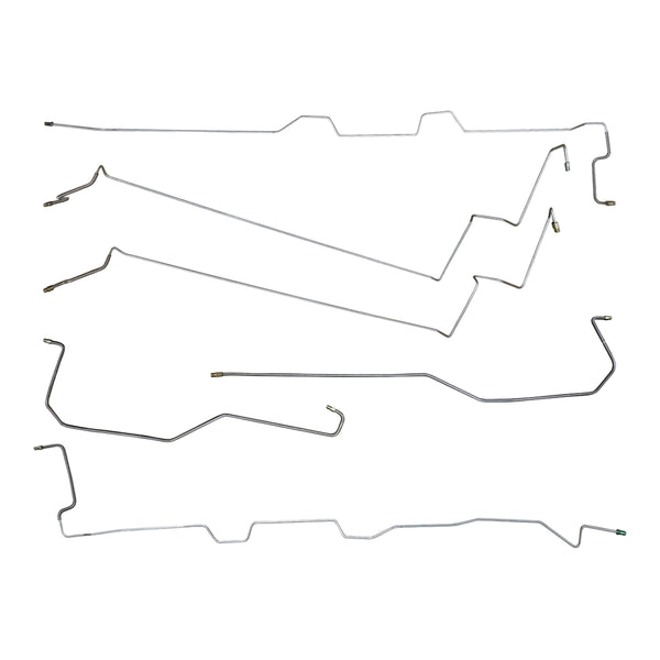 1996-00 Dodge/Plymouth Caravan/Voyager 113.3" WB Four-Wheel Disc w/o ABS w/Load Valve Mid Chassis Brake Line Kit 6pc. OE Steel