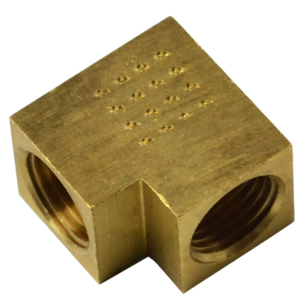 90 Degree Elbow 7/16-24 female to 7/16-24 Female, Brass