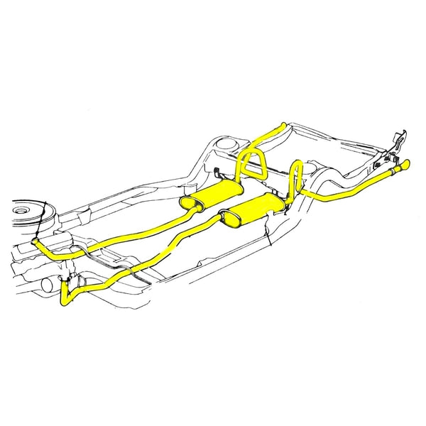 1968 Pontiac GTO Lemans Standard Manifold, Manual Trans Stock Exhaust Kit - 2"