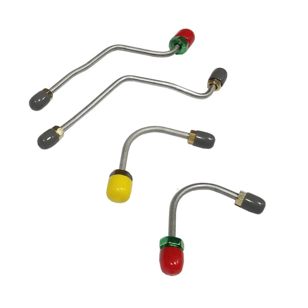 1968-75 Ford Bronco Manual Brake 3/16" M/C Brake Lines (w/o Rubber Hose Connection) 4pc, OE Steel