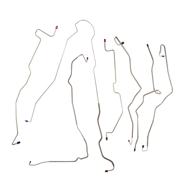 1983-85 Ford Bronco II 4wd Power Disc Brake Line Kit 7pc, OE Steel