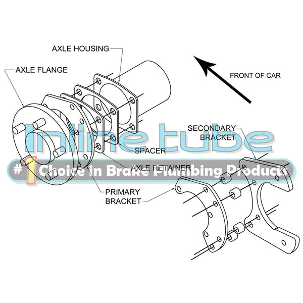 Ford Small Bearing Axle Rear Disc Conversion Kit w/Standard Rotors w/E-Brake Cable Brackets
