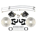 Ford Small Bearing Axle Rear Disc Conversion Kit w/Cross-Drilled and Slotted Rotors w/E-Brake Cable Brackets