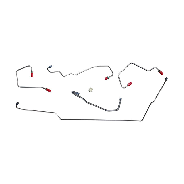 2000-07 Ford Focus Four-Wheel Disc w/ABS w/TC Front Brake Lines 4pc, OE Steel