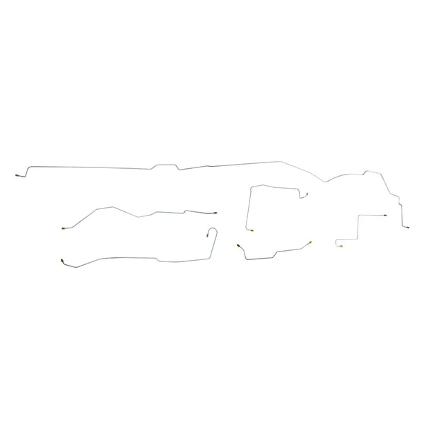 1966 Ford Fairlane Manual Drum Brake Line Kit 6pc, OE Steel