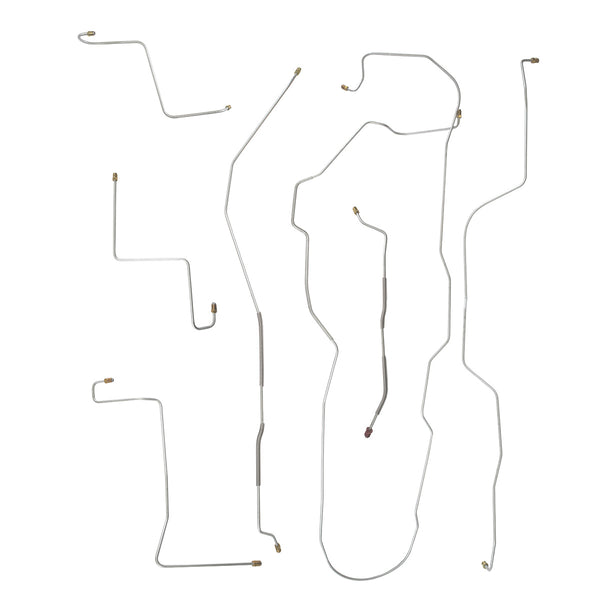 1966 Ford Fairlane Power Drum Brake Line Kit 7pc, OE Steel