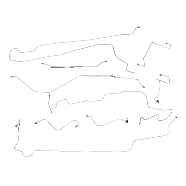 1967-69 Ford Falcon Power Disc Brake Line Set 9pc, OE Steel