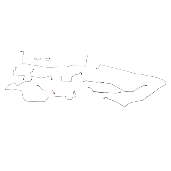 1968-69 Ford Torino/Fairlane Power Disc Complete Brake Line Kit 11pc, OE Steel