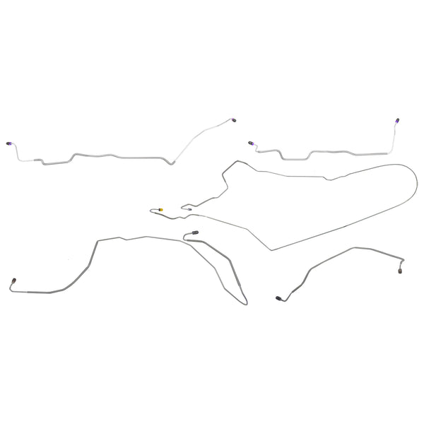 1972-76 Ford Gran Torino Manual Disc Brake Line Kit 7pc, OE Steel