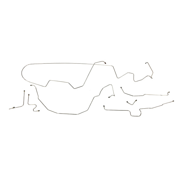 1965 Ford Galaxie Manual Drum Brake Line Kit 6pc, OE Steel