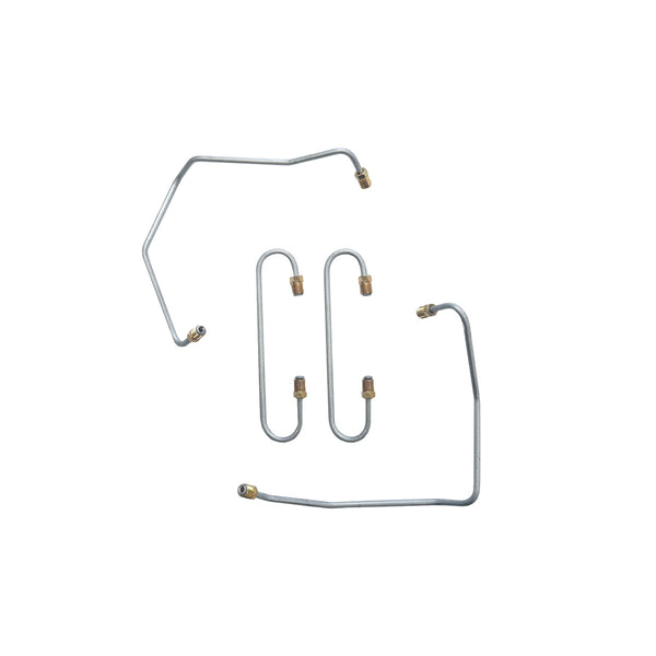 1966-67 Ford Galaxie Disc Brake 3/16" Crossover and Caliper Lines 4pc, OE Steel