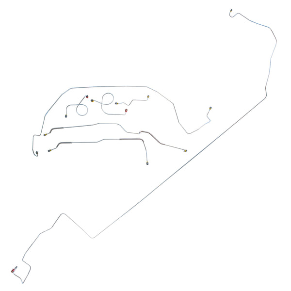 1967 Ford Galaxie Manual Drum Brake Line Kit 7pc, OE Steel