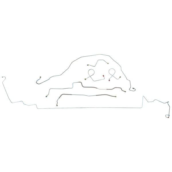 1968 Ford Galaxie Manual Drum Brake Line Kit 7pc, OE Steel