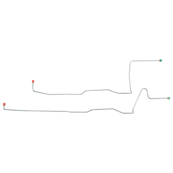 1963-64 Ford Galaxie Small Block Bottom of Radiator Cruise-O-Matic Trans Cooler Lines 2pc, OE Steel
