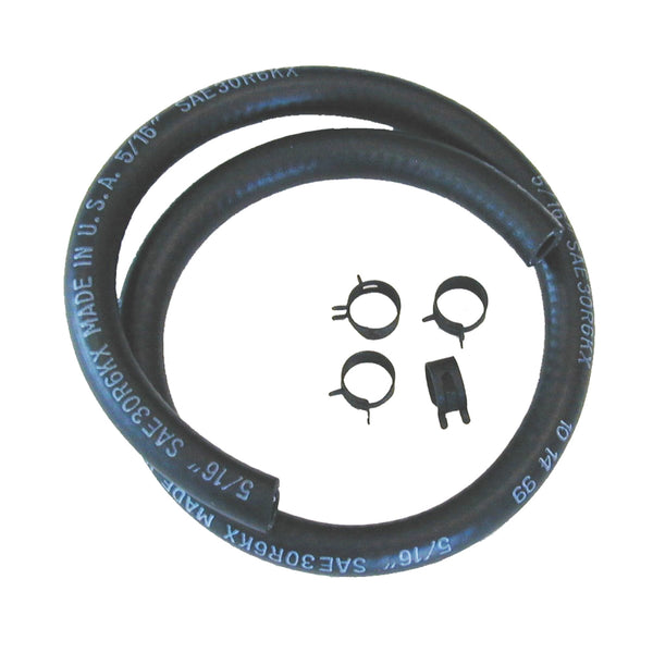 Rubber Fuel Line Kits - 5/16" (2') Hose with 4 Correct Color Clips