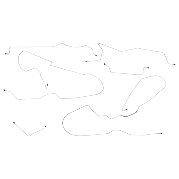 1960-63 Ford/Mercury Falcon/Comet Inline 6CYL (Only) Manual Drum Complete Brake Line Kit 6pc, OE Steel