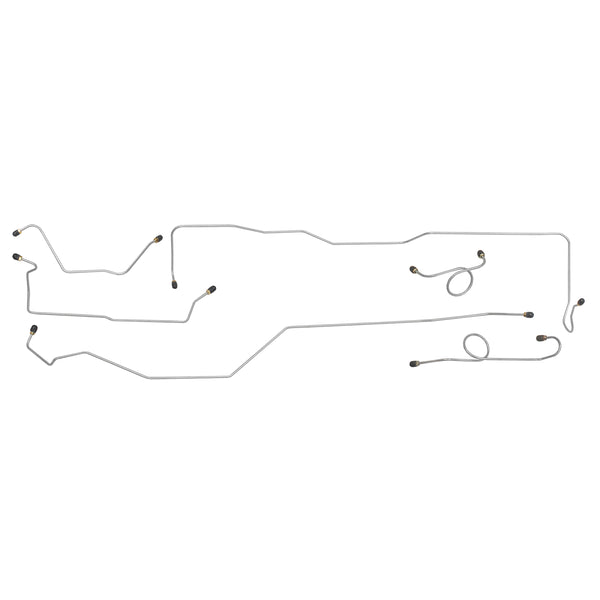 1964-65 Ford Mustang Factory Dual Exhaust Manual Drum Brake Line Kit 6pc, OE Steel
