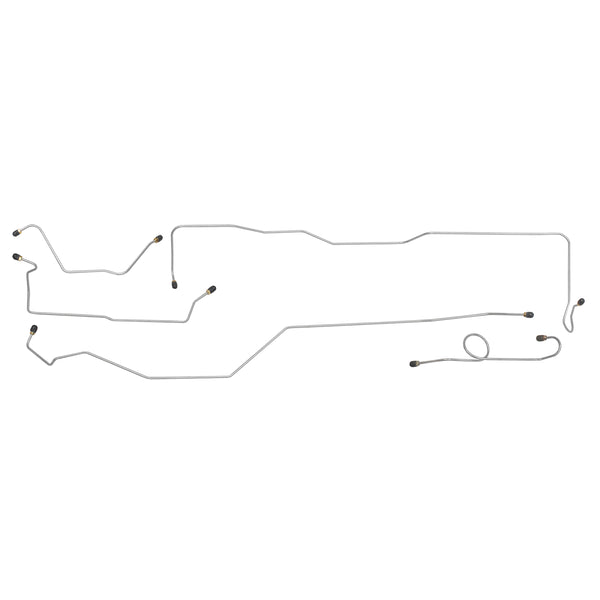1964-65 Ford Mustang Factory Dual Exhaust Power Drum Brake Line Kit 6pc, OE Steel