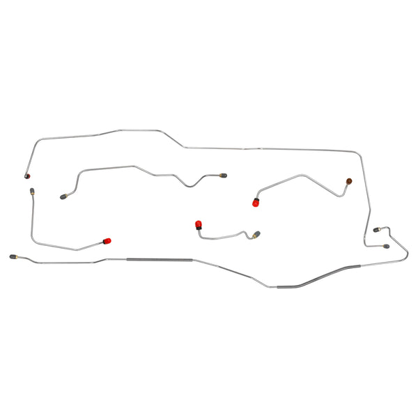 1967 Ford Mustang Right Front Above Steering Column Power Disc Brake Line Kit 8pc OE Steel