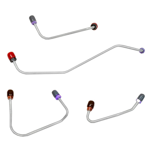 1968-69 Ford Mustang 31-Spline 9" Axle Power Disc Brake Lines 9pc, OE Steel