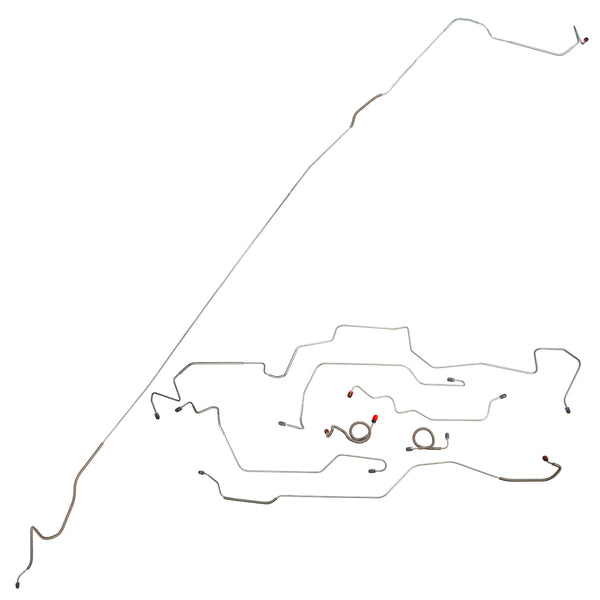 1972 Ford Mustang Power Disc Brake Line Kit 8pc, OE Steel