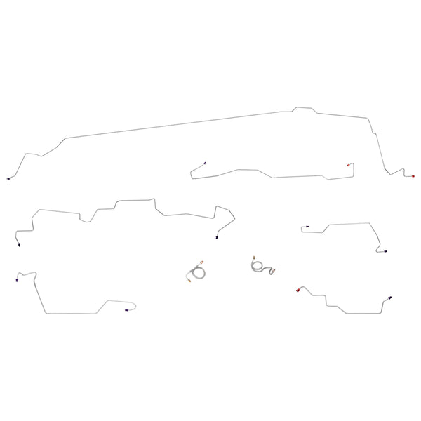 1973 Ford Mustang Power Disc Brake Line Kit 8pc, OE Steel