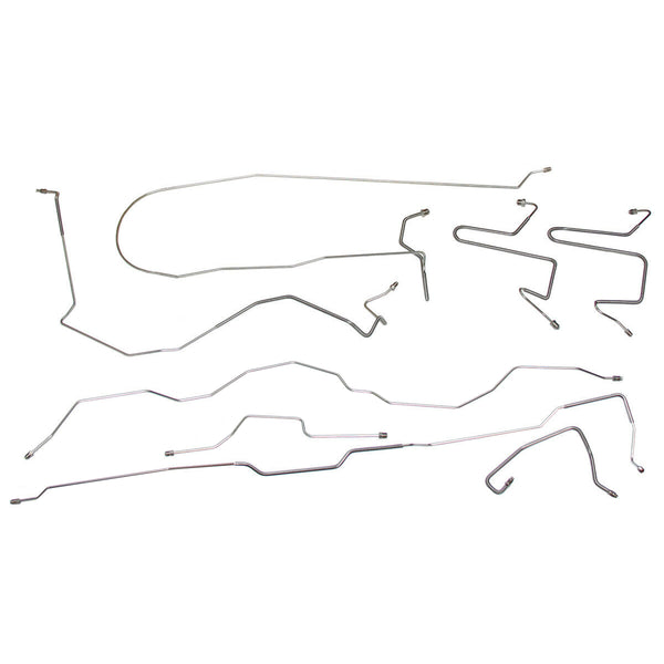 1994 Ford Mustang w/ABS Four-Wheel Power Disc Brake Line Kit 10pc, OE Steel