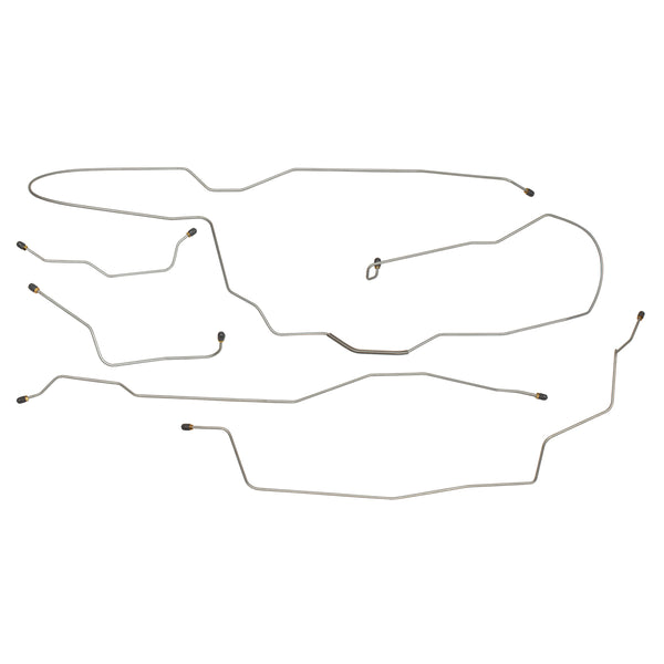 1964-65 Ford Ranchero Manual Drum Complete Brake Line Kit 5pc, OE Steel