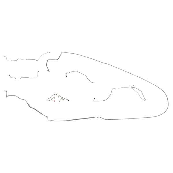 1972-76 Ford Ranchero Power Disc Brake Line Kit 7pc, OE Steel