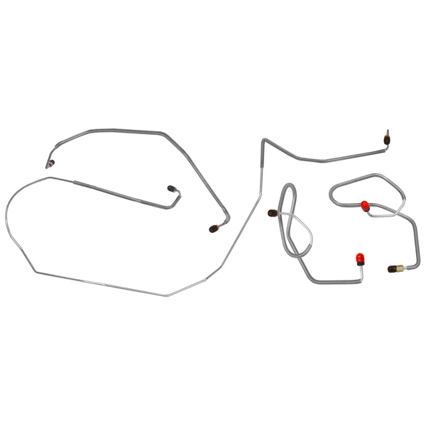 1972-76 Ford Ranchero Power Disc Front Brake Line Kit 4pc, OE Steel