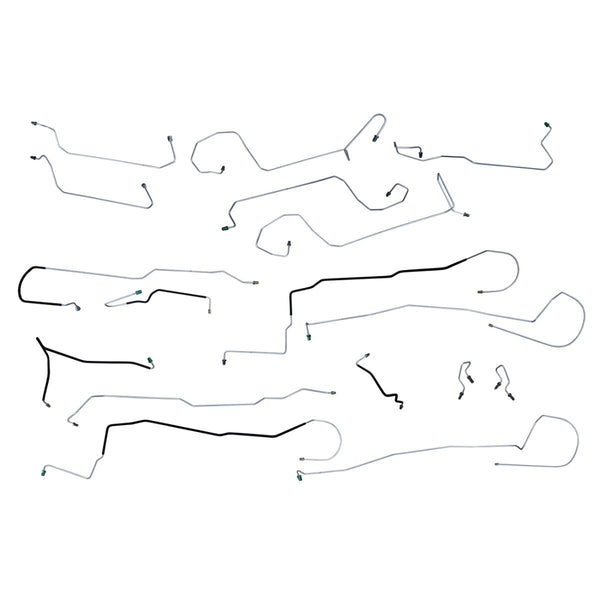 2000-07 Ford/Mercury Taurus/Sable Front Disc/Rear Drum w/ABS w/o Rear Load Valve Complete Brake Line Kit 17pc, OE Steel
